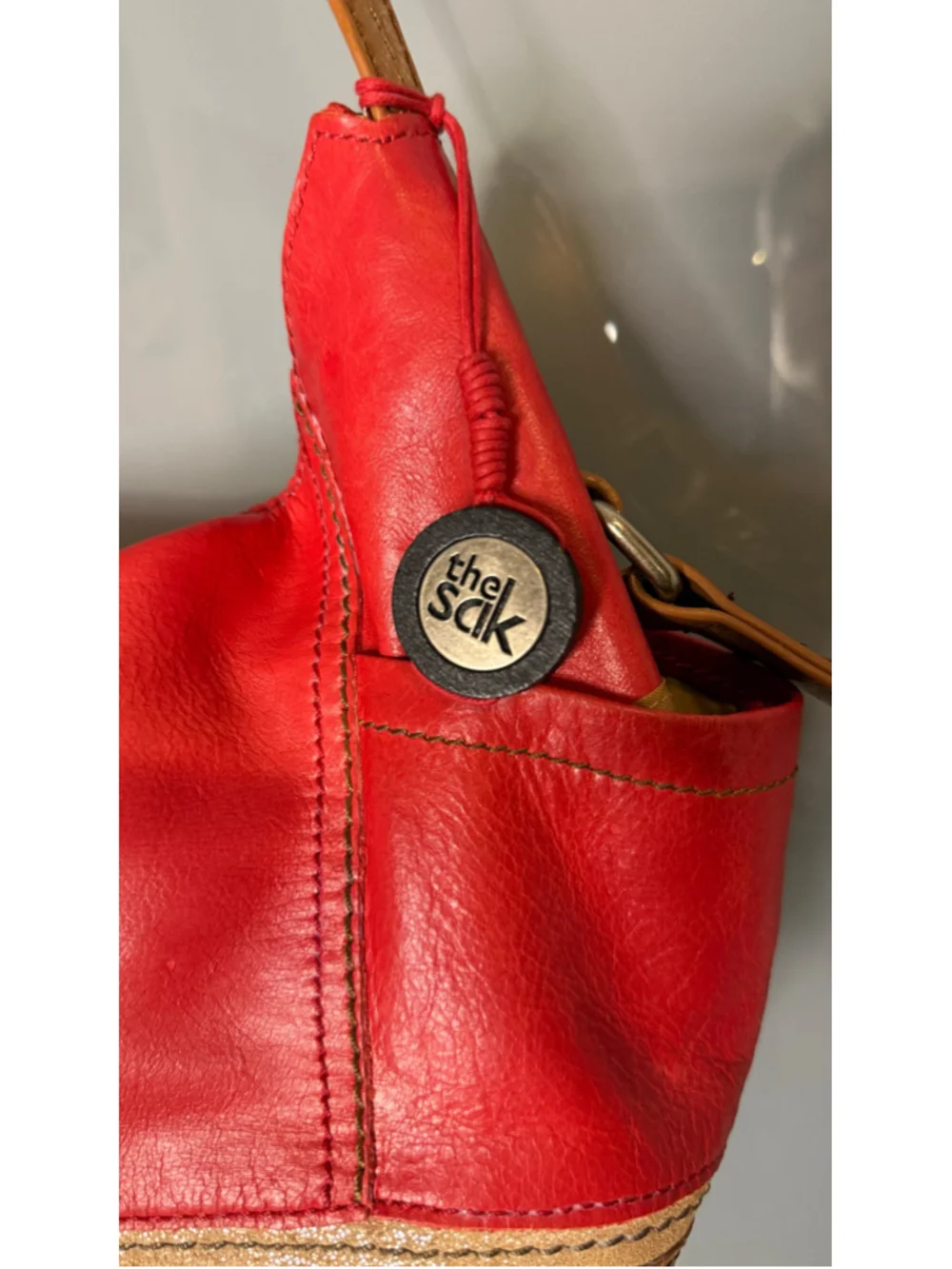 The Sak Leather Hobo Bag Red and Brown